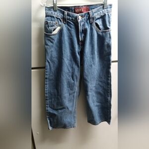 Levi's Husky Boy’s Medium Blue Relaxed Denim Jeans Walking Shorts